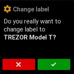 TREZOR T label