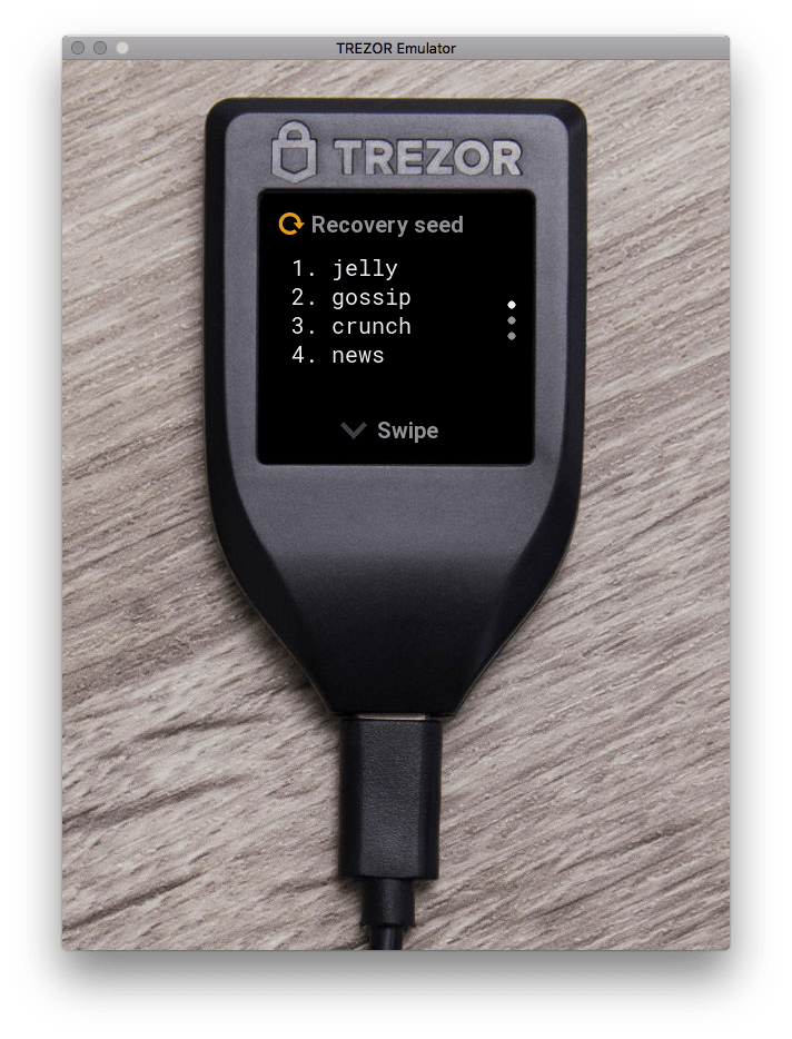TREZOR T Recovery seed