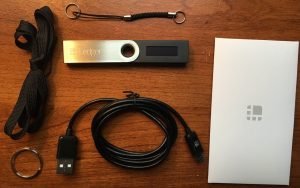 Obsah balení Ledger Nano S hardware peněženka, Hardware peněženky