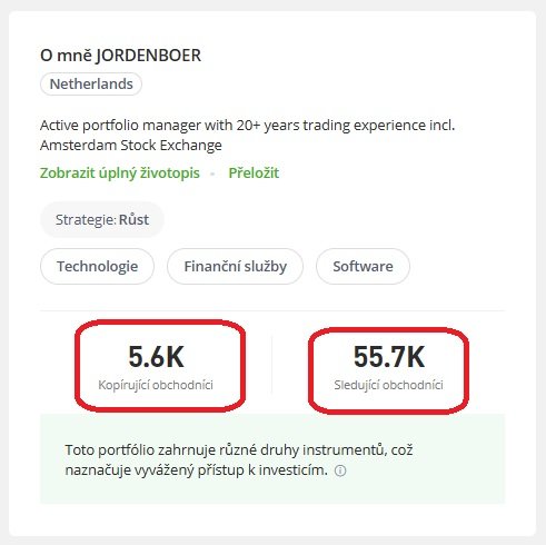 Další důležitým ukazatelem copy trading je, kolik lidí daného obchodníka kopíruje