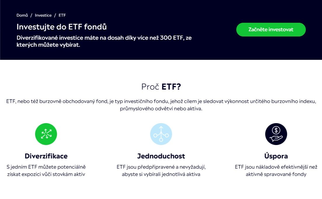 Nejlepší ETF najdete také u brokera ETF