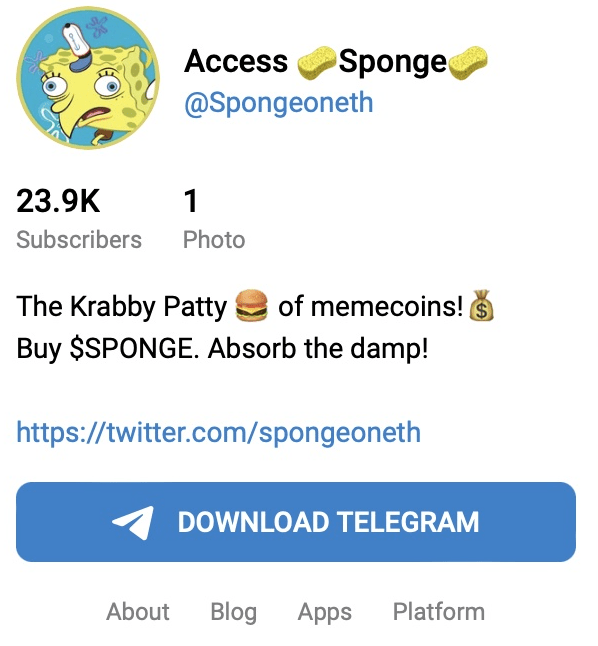 Jak koupit Spongebob Telegram