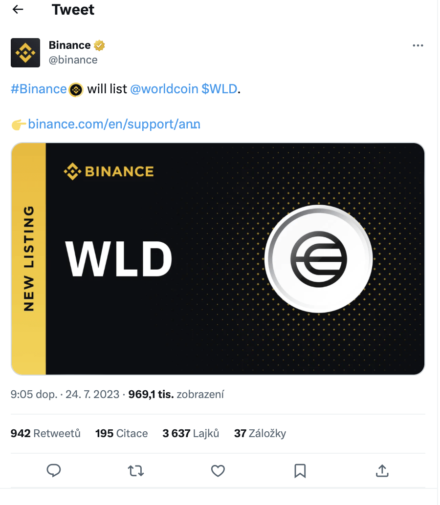 Finance_tweet about Worldcoin