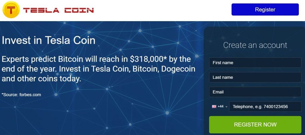 Tesla Coin official website 1024x454 1