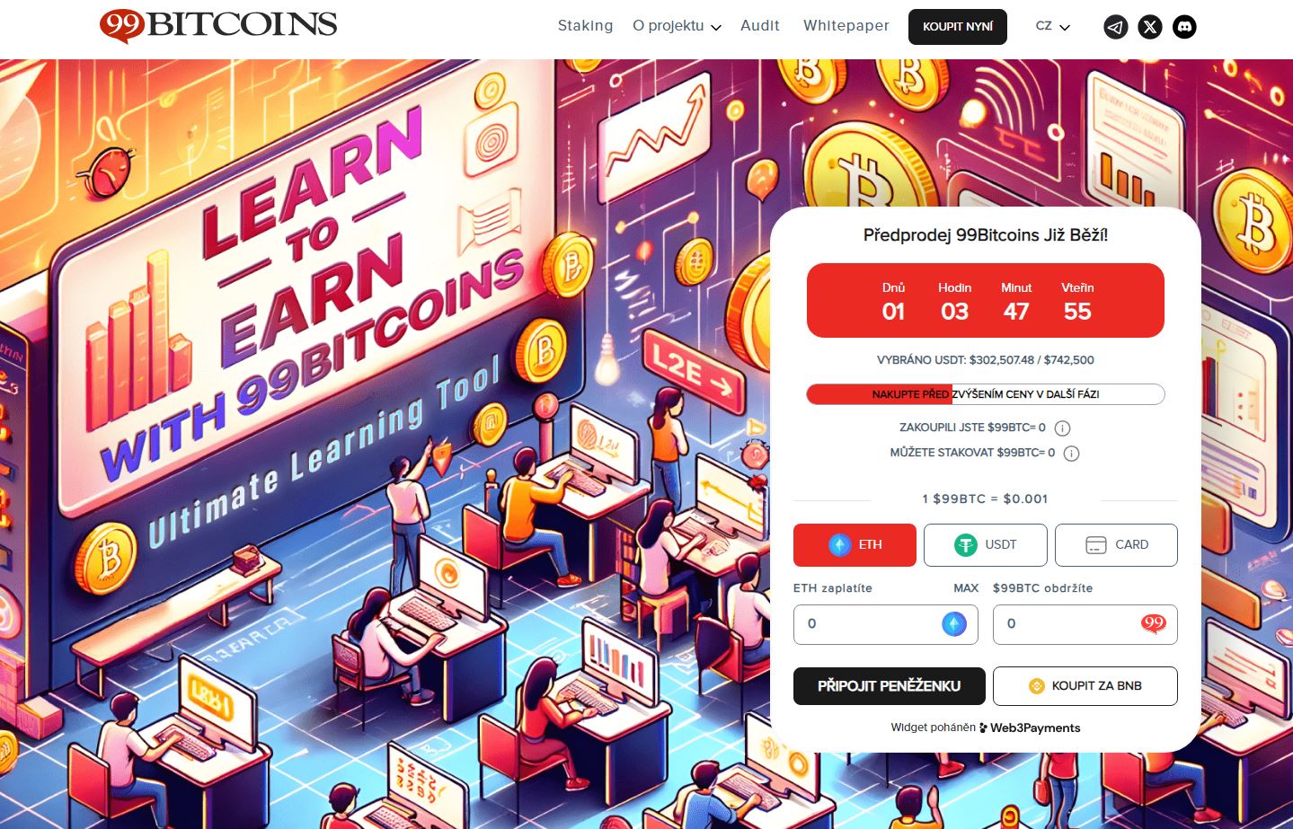 99Bitcoins patří mezi nové kryptoměny s potenciálem, kde vyděláváte skrze sebevzdělávání