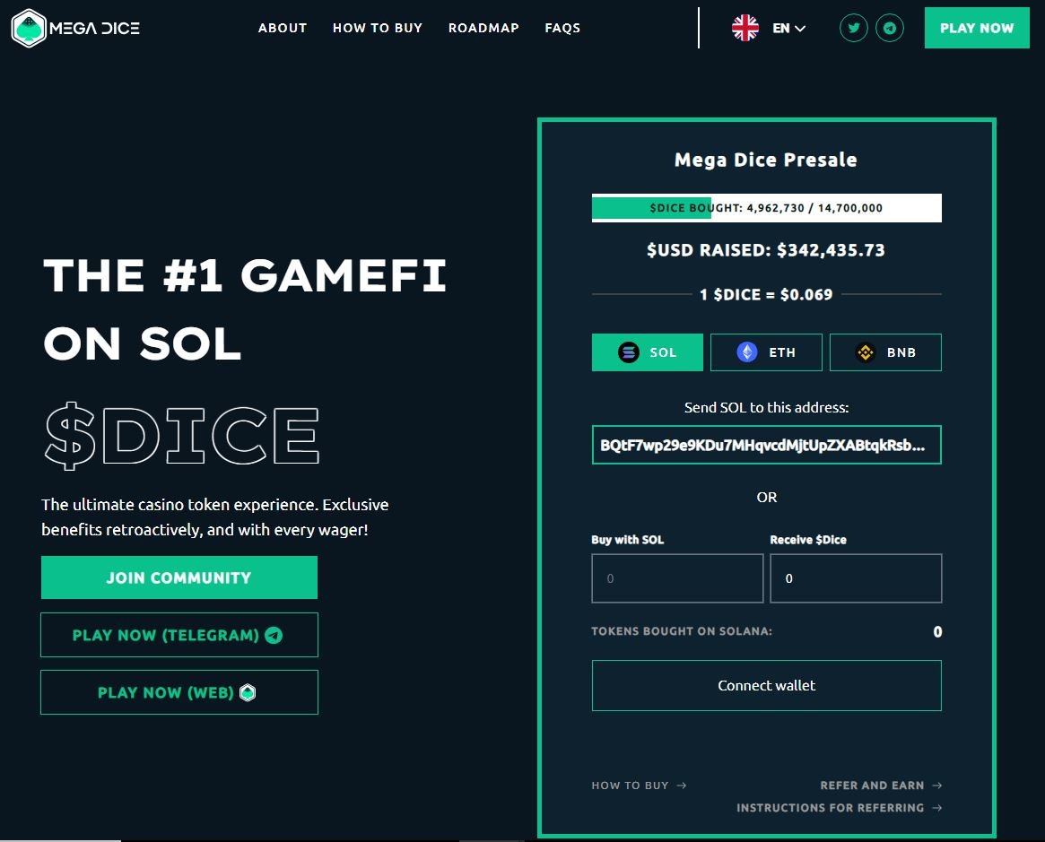 Mega Dice je nový kasino projekt, který patří mezi nejlepší kryptoměny