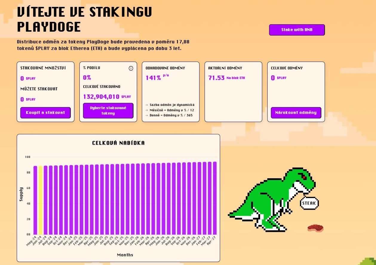 Díky možnosti stakingu je PlayDoge skvělou alternativou k nejznámějšímu Doge na světě - dogecoinu