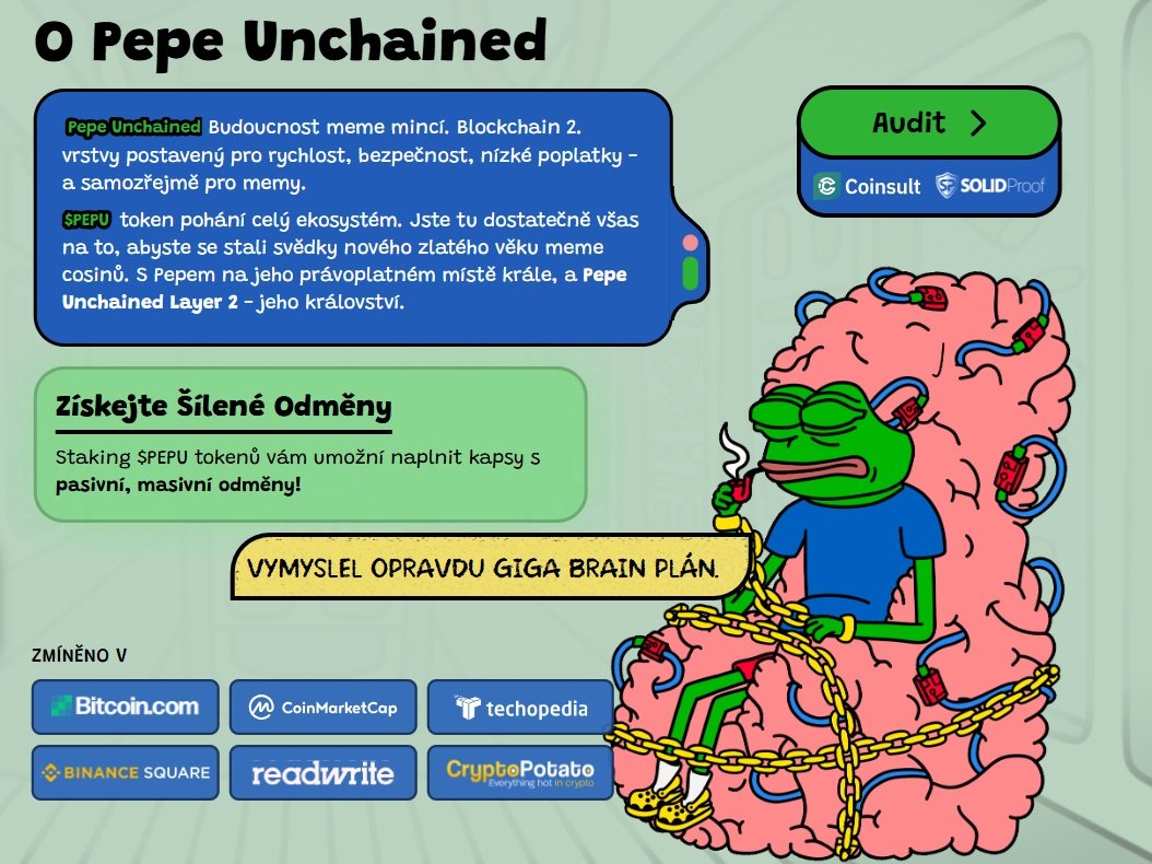 Přehled výhod nové kryptoměny Pepe Unchained, která patří mezi dobré alternativy ke kryptoměně solana