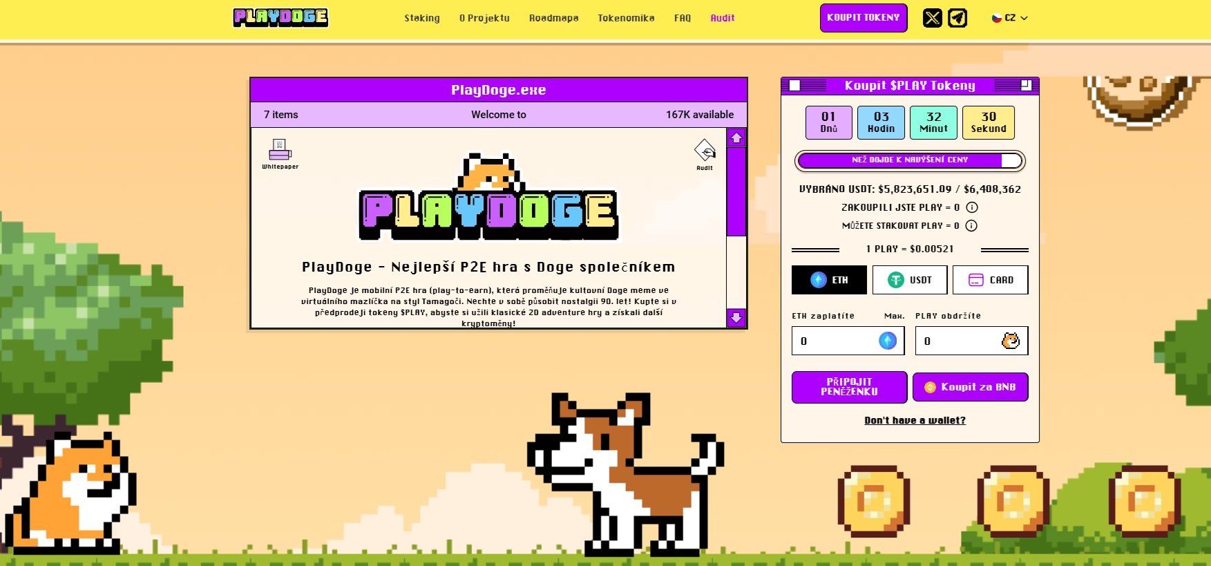 Předprodej začínající kryptoměny PlayDoge