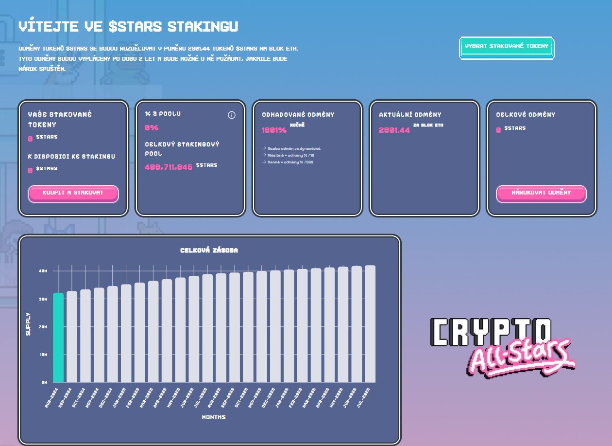 Stakingem tokenů Crypto All Stars mohou investoři získat další tokeny zcela zdarma