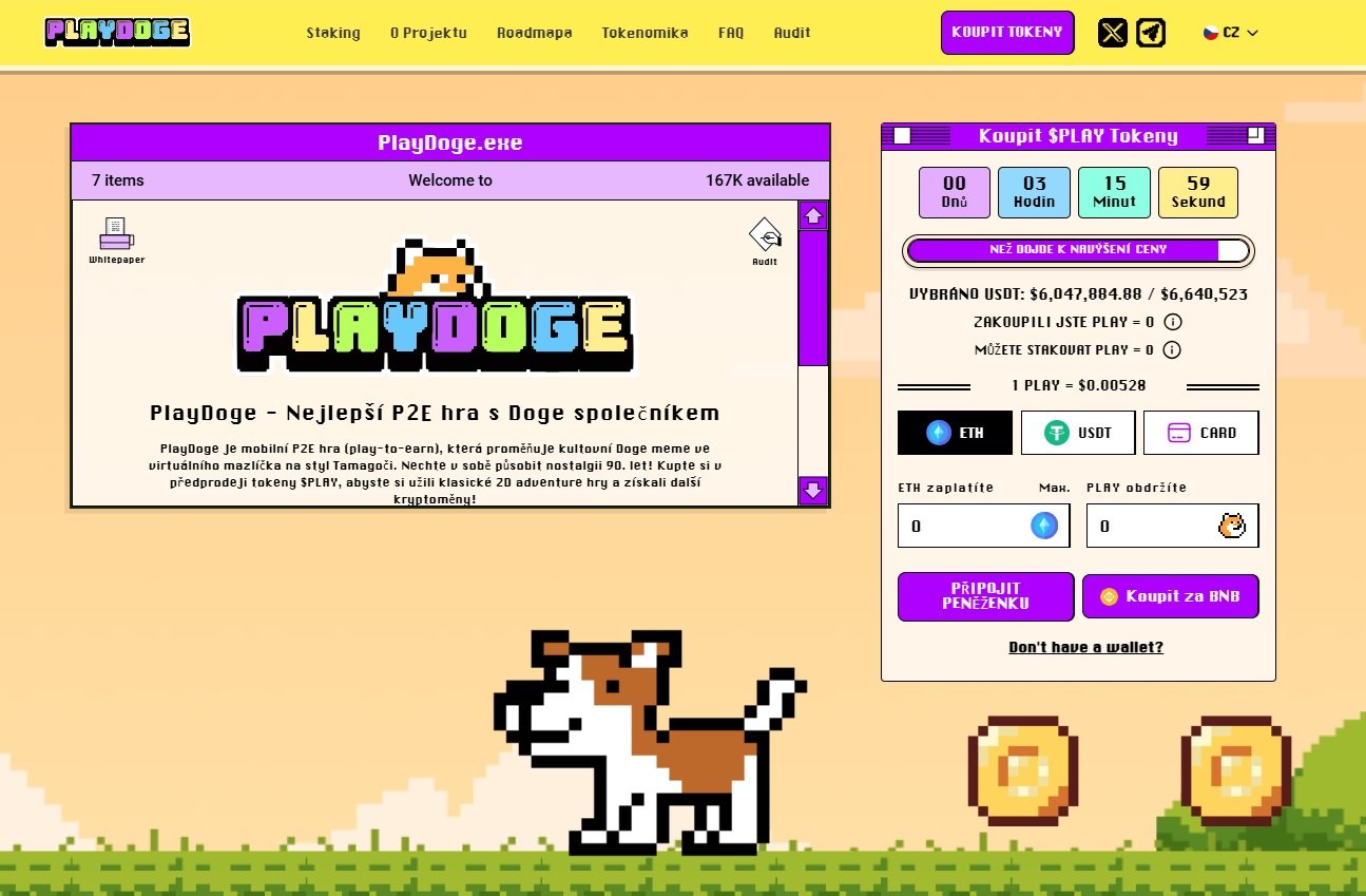 Předprodej PlayDoge nabízí zvýhodněný nákup tokenů PLAY, které jsou zajímavou alternativou k meme coinu shiba inu