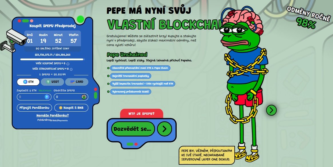 Pepe Unchained představuje zajímavou alternativu k jinému populárnímu meme coinu dogecoin