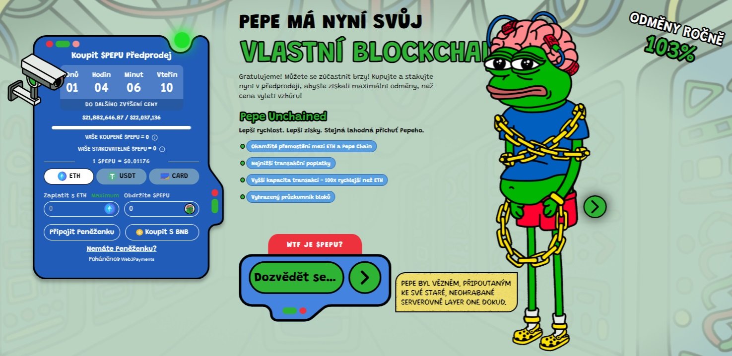 Pepe Unchained ve svém předprodeji vybral už téměř 22 milionů dolarů