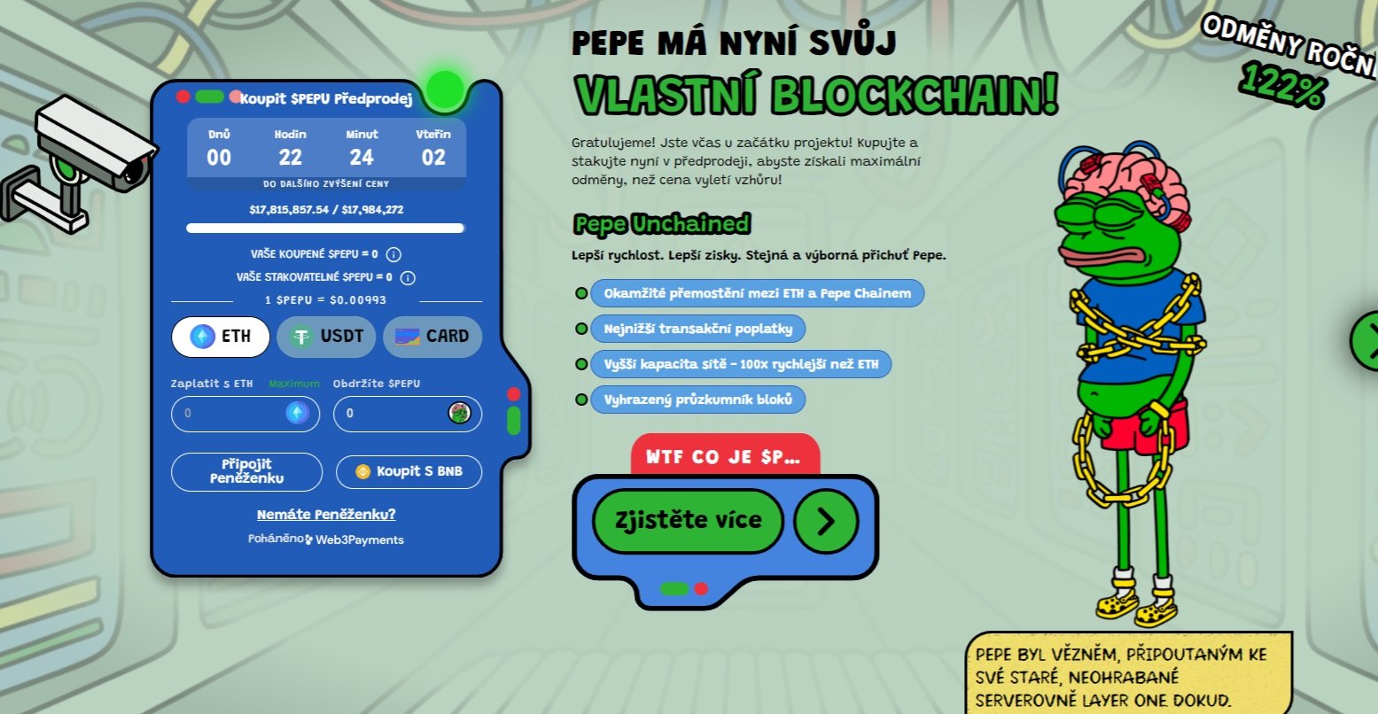 Předprodej Pepe Unchained nabízí investorům zajímavou příležitost na nákup tokenů PEPU za zvýhodněnou cenu