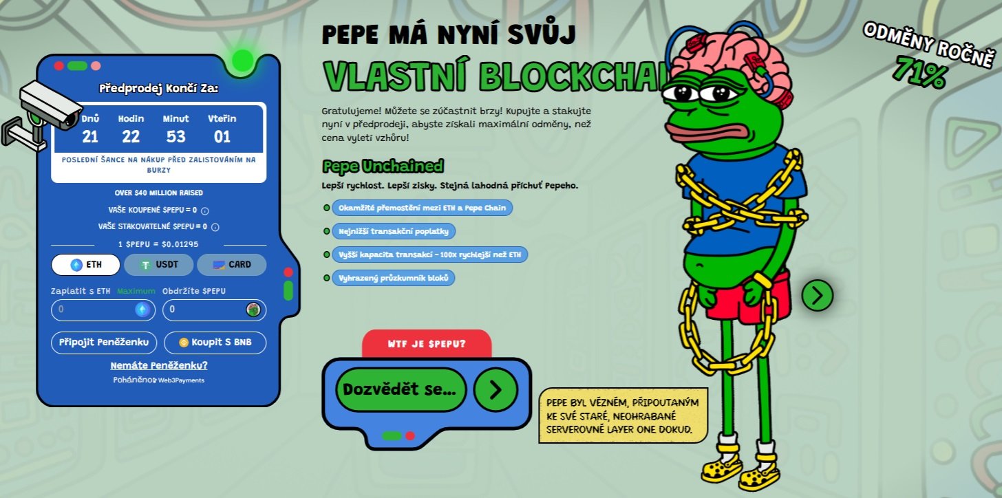 Předprodej Pepe Unchained, který může být zajímavou alternativou k XRP