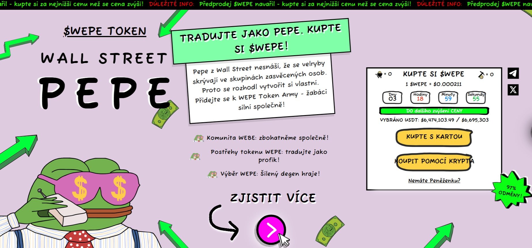 Předprodej Wall Street Pepe nabízí tokeny WEPE s přidanou hodnotou pro uživatele, díky čemuž se jedná o zajímavou alternativu ke kryptoměně ethereum