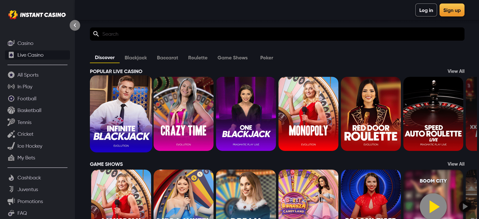 instant casino - live casino online