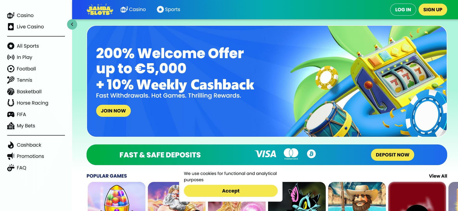 samba slots live casino online pro rok 2025