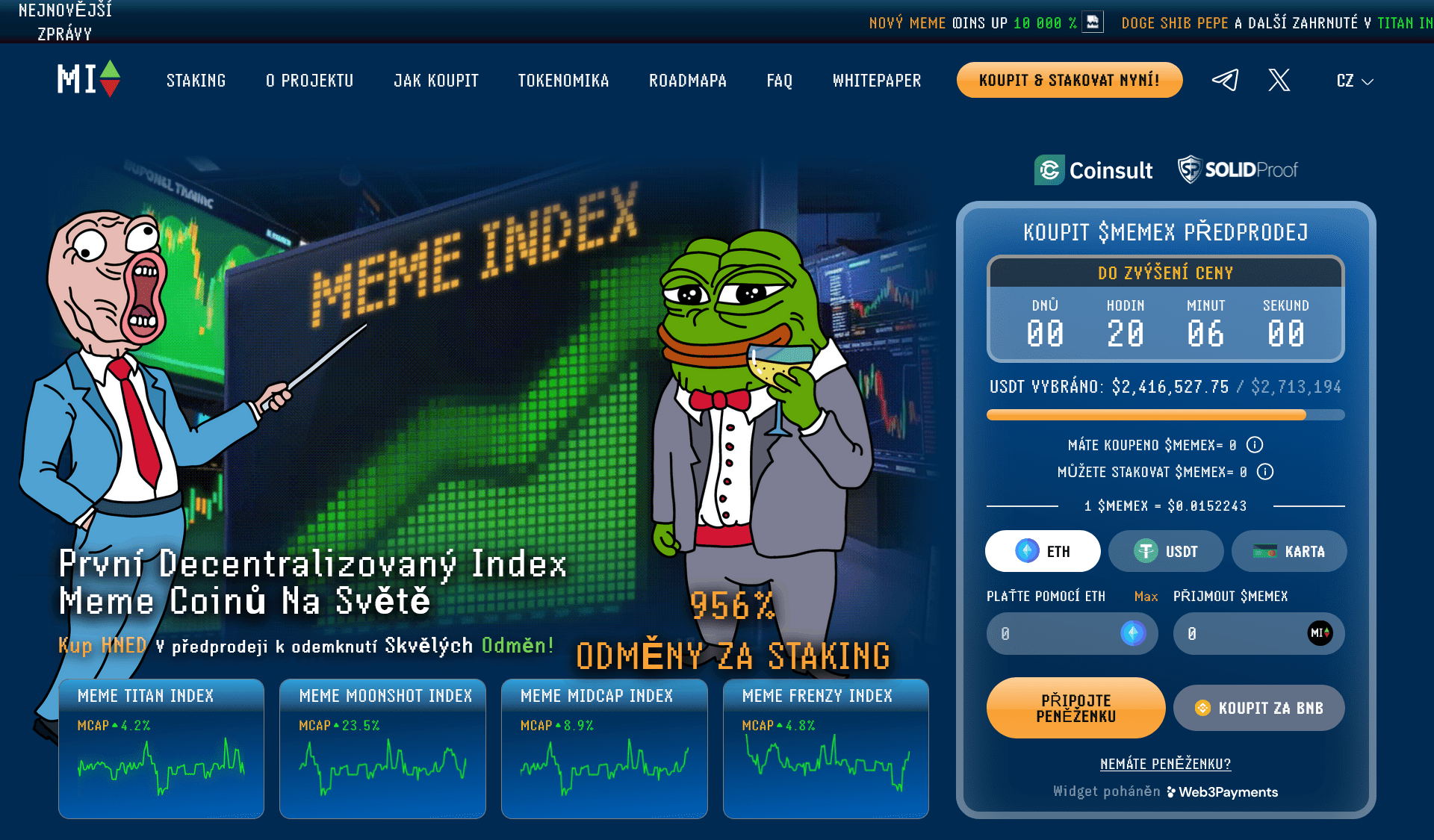 Kryptoměny recenze - Meme Index je další zajímavou kryptoměnou, kterou si lze aktuálně koupit v předprodeji za výhodnější cenu