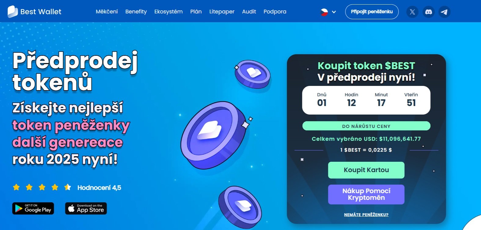 Best Wallet předprodej nabízí investorům zajímavou možnost, jak získat tokeny BEST za výhodnou cenu