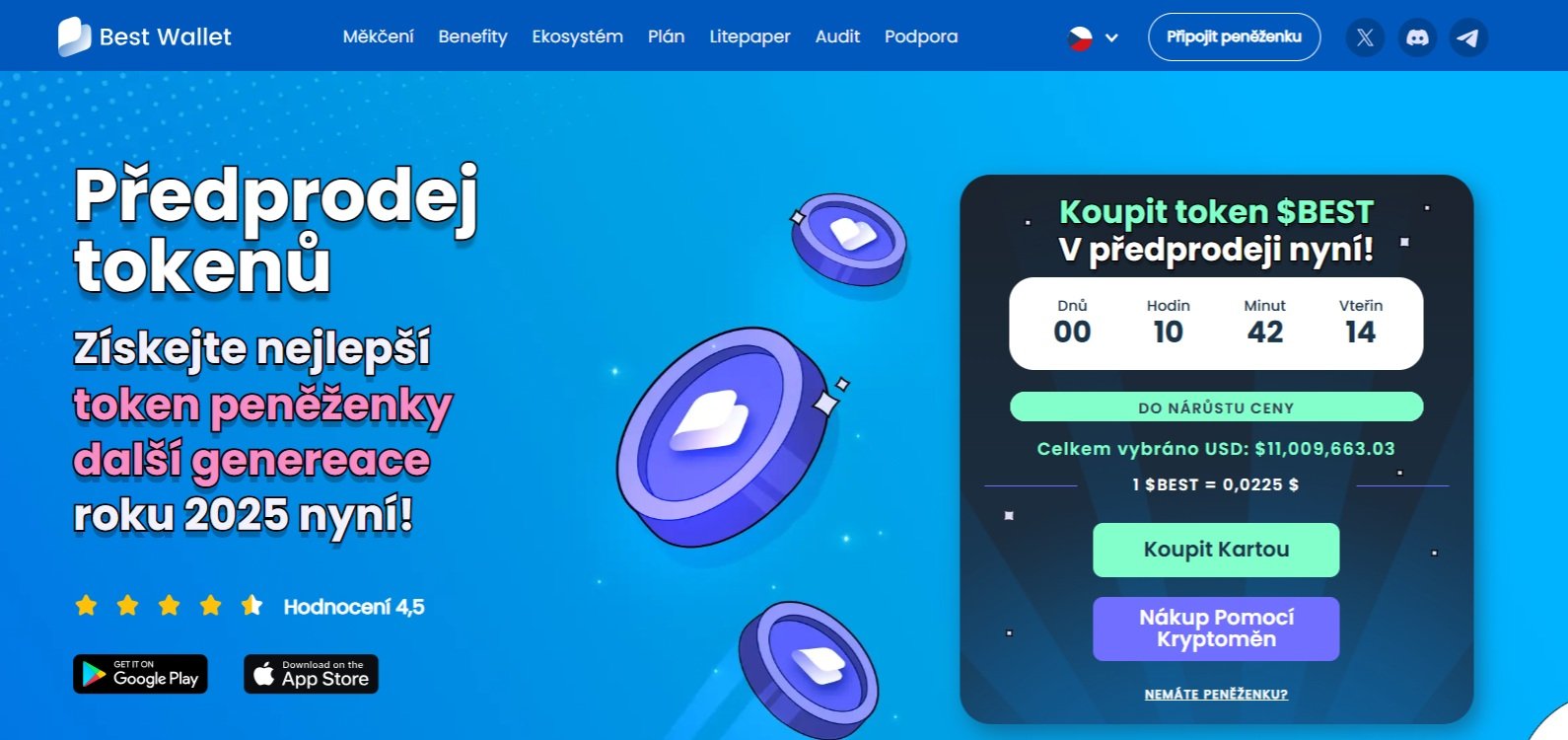 Předprodej Best Wallet, který nabízí investorům řadu výhod