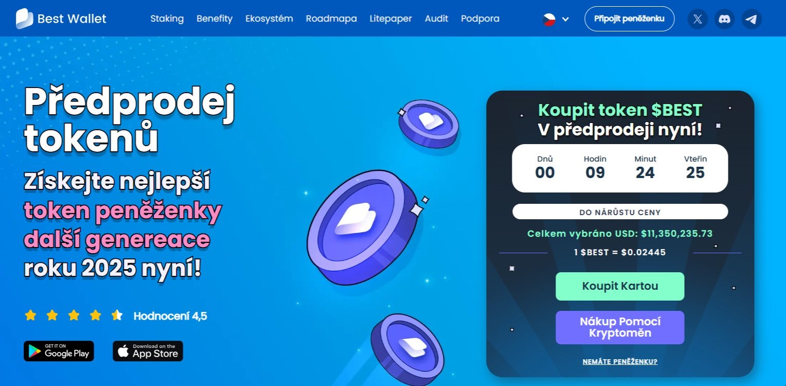 Předprodej Best Wallet umožňuje nákup tokenu BEST za výhodnější cenu