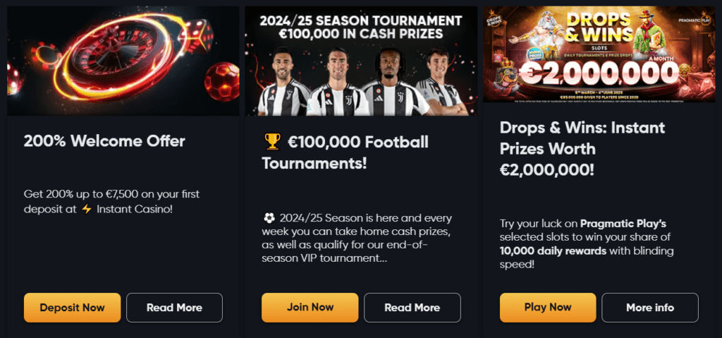 instant casino promo pro hazardní hry online, kde najdete bohaté uvítací bonusy
