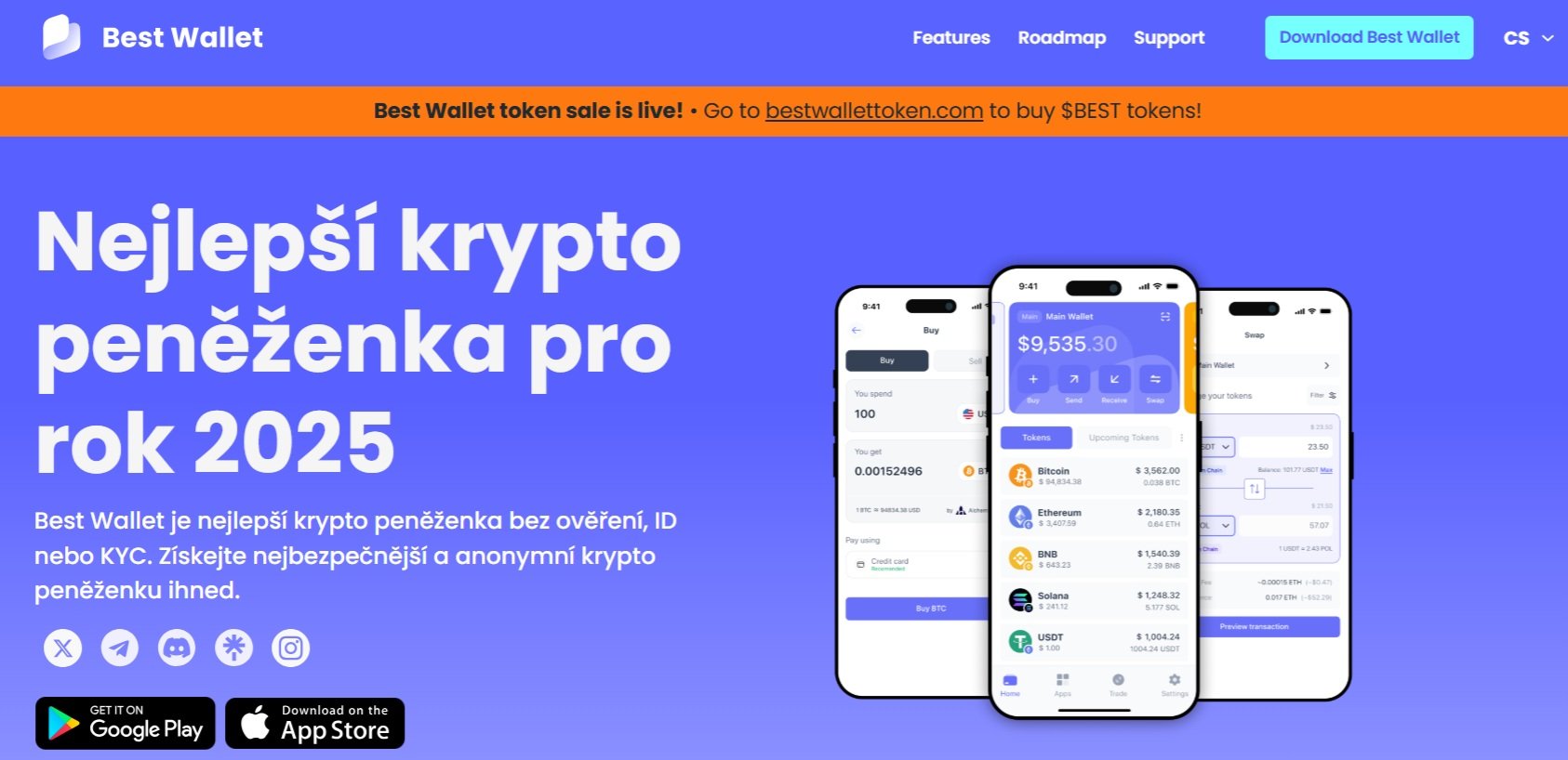 Best Wallet je inovativní peněženka umožňující nákup bitcoinu bez ověření