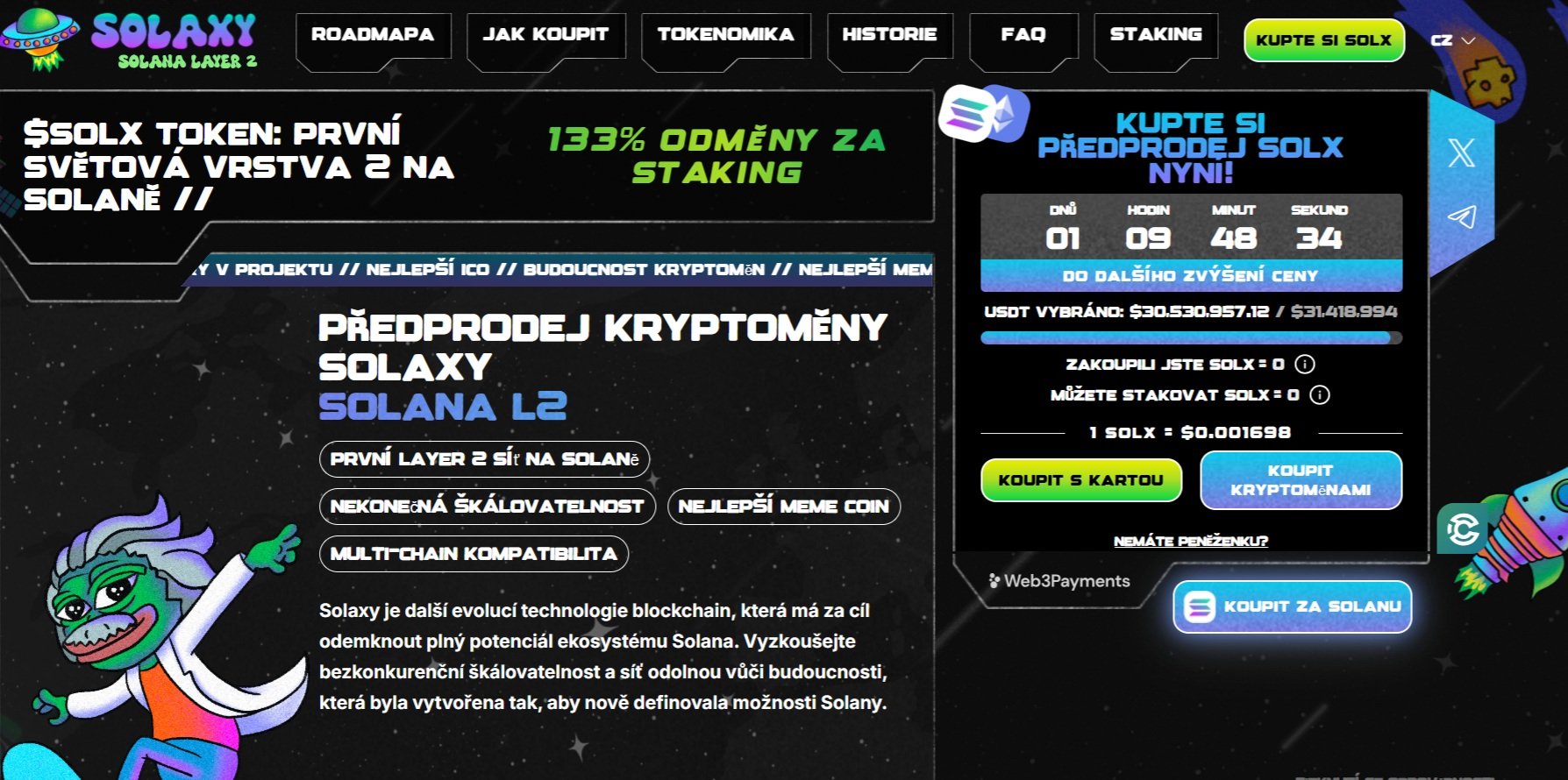 Předprodej Solaxy nabízí investorům řadu výhod