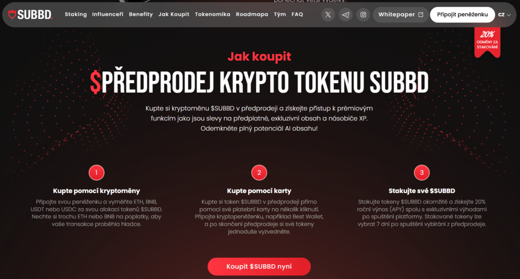 SUBBD předprodej tokenu