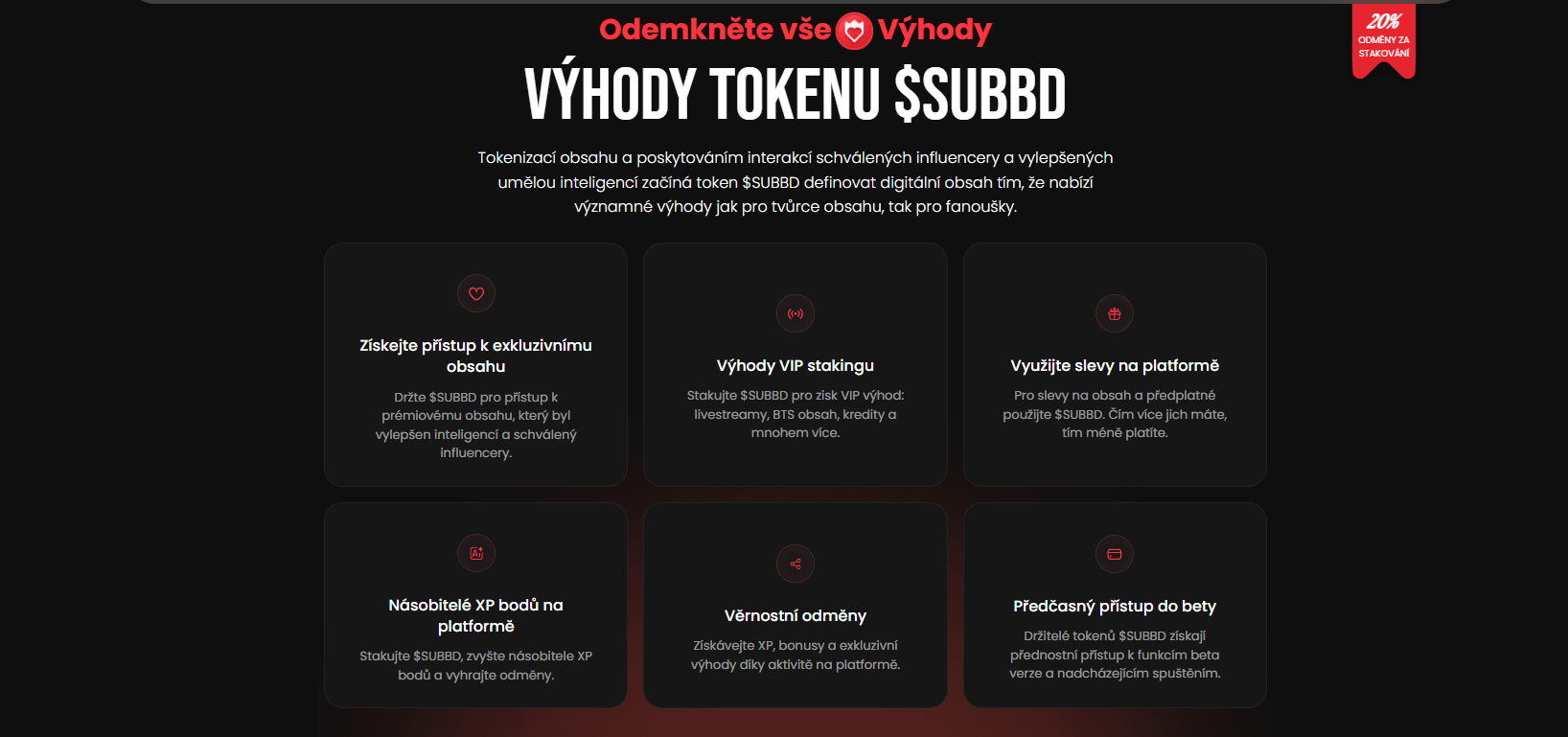 Mezi výhody SUBBD tokenu je bohatý airdrop, díky kterému získáte kryptoměny zdarma