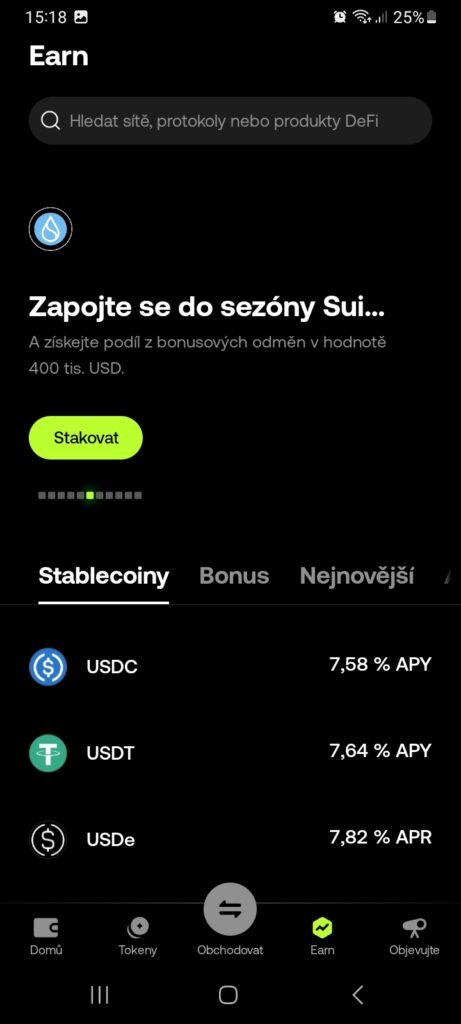 OKX Wallet – kromě jiného nabízí možnost stakingu
