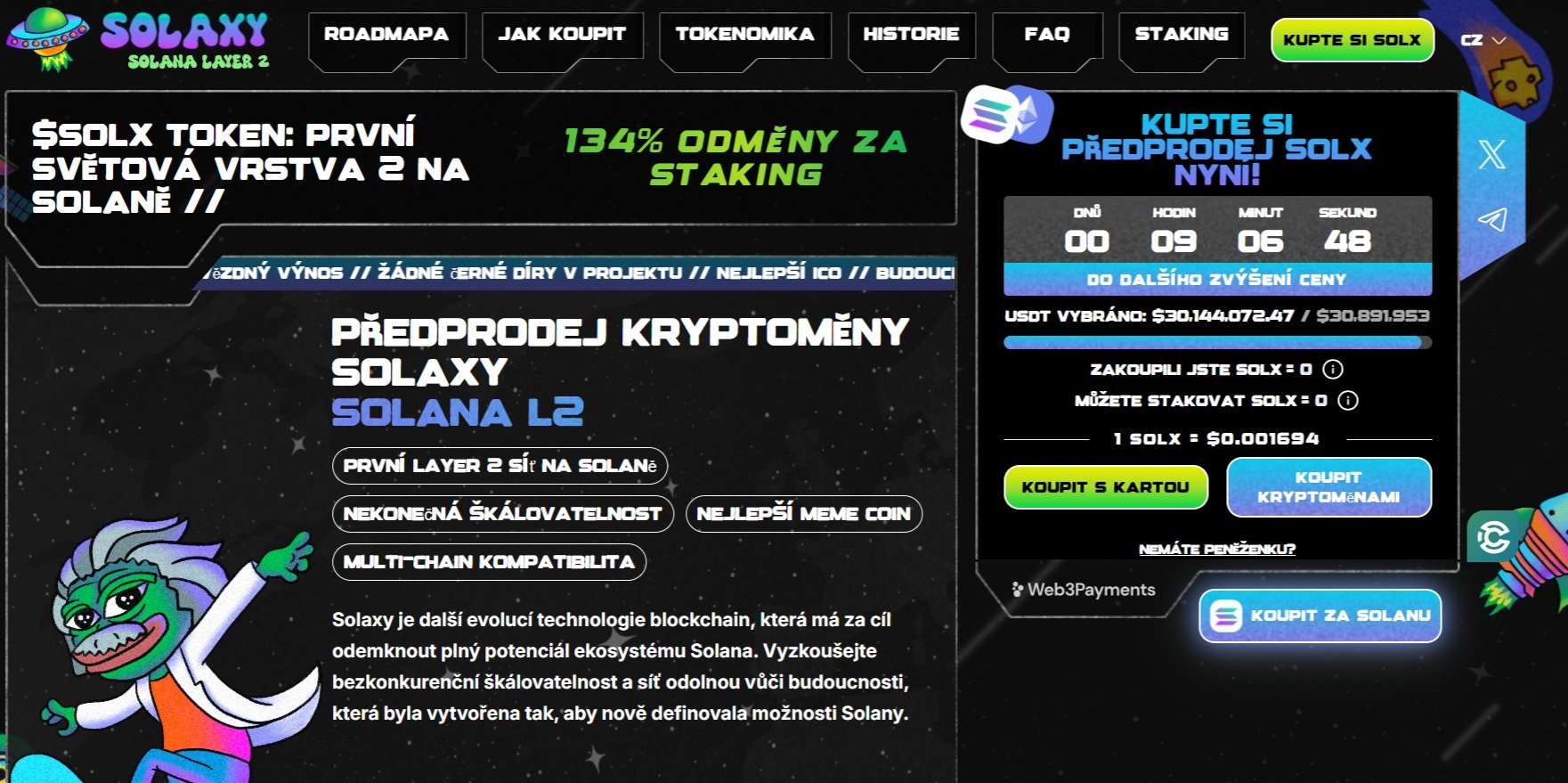 Předprodej Solaxy nabízí investorům možnost, jak získat tokeny SOLX za lepší cenu