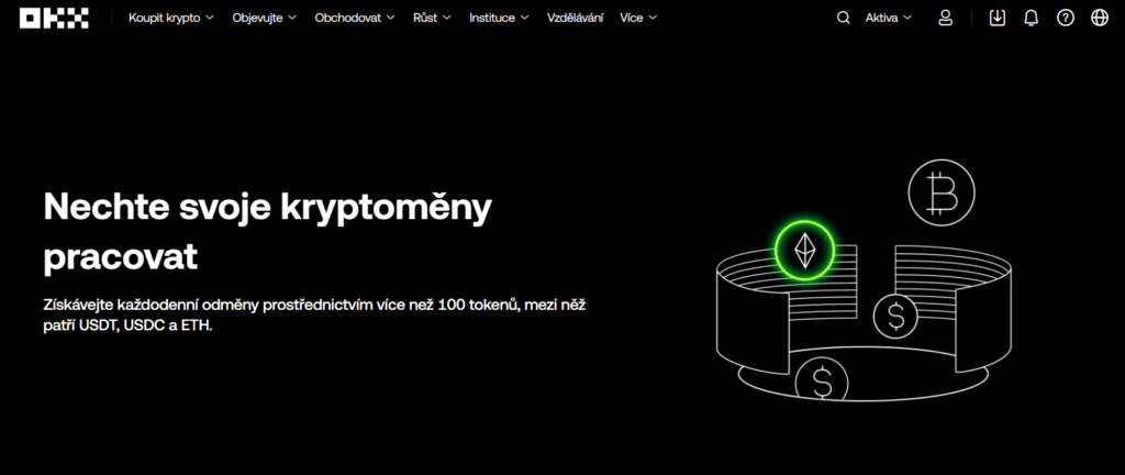 OKX recenze, program Earn – nechte své kryptoměny pracovat a získávejte odměny