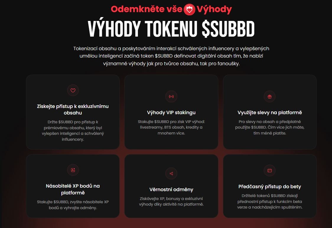 Přehled výhod nejlepší kryptoměny SUBBD