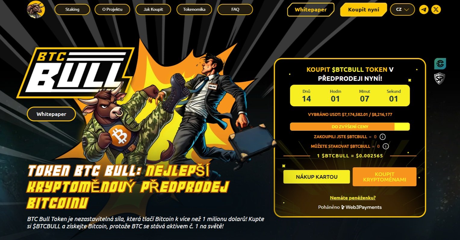 Předprodej nové kryptoměny Bitcoin Bull Token už pomalu míří do finále