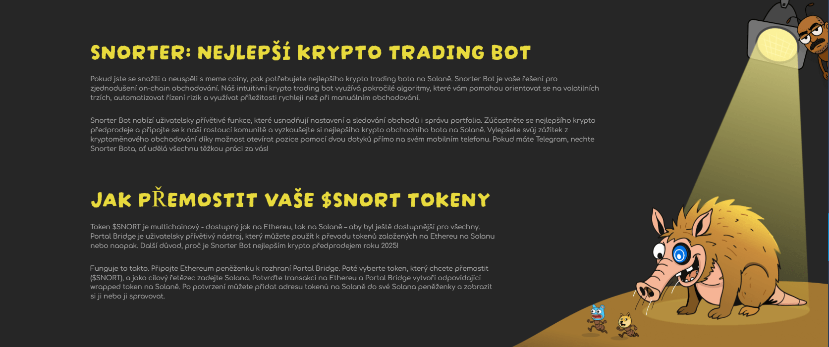 Snorter se řadí mezi nejlepší altcoiny, které využívají hypu kolem obchodních botů na Telegramu