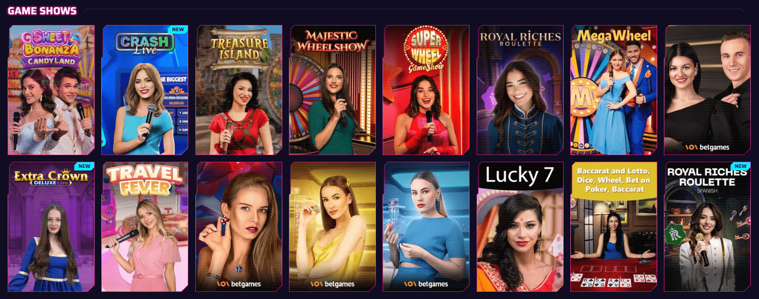Roby Casino - live casino, kde nechybí game shows ani poker živě