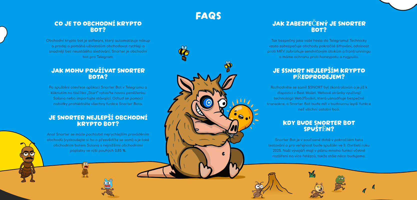 Často kladené dotazy k projektu Snorter Bot