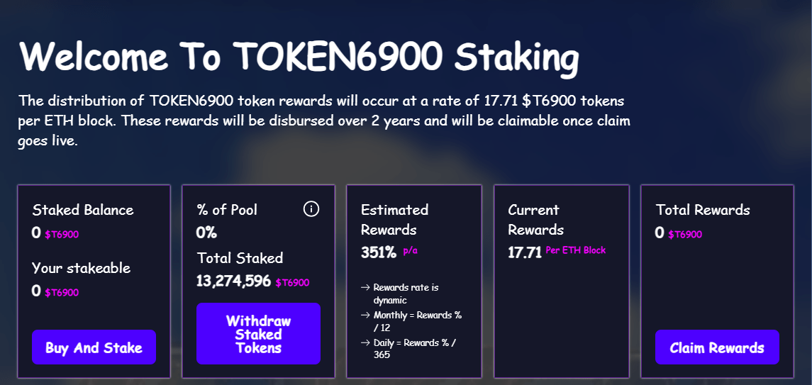 Top kryptoměny – staking TOKEN6900