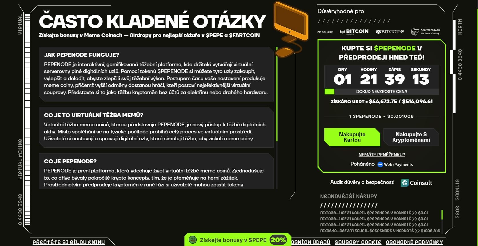 PEPENODE se může zařadit mezi top kryptoměny