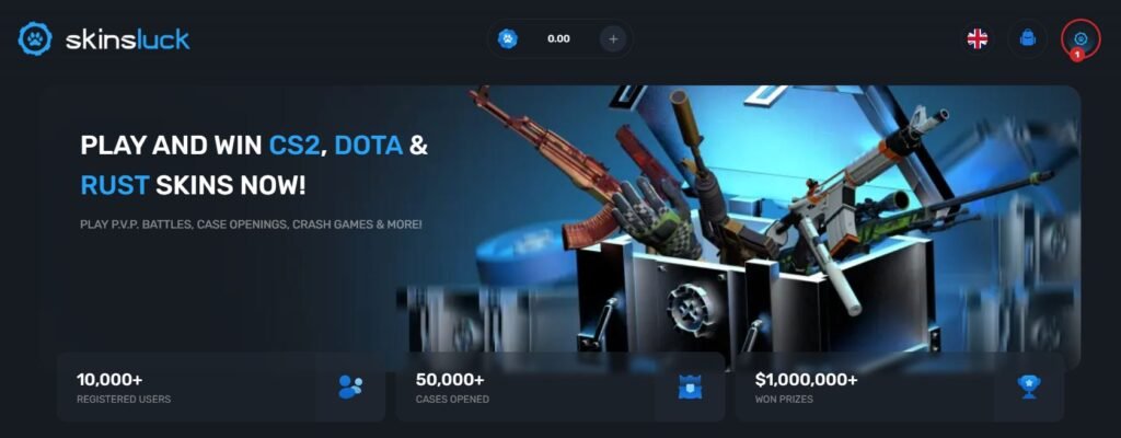 SkinsLuck je platforma zaměřená na sázky s herními skiny